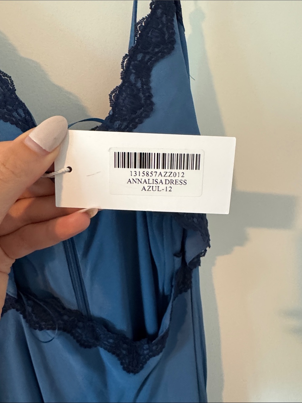 Reformation Blue Lace-Trim Slip Dress - Picture 6 of 6